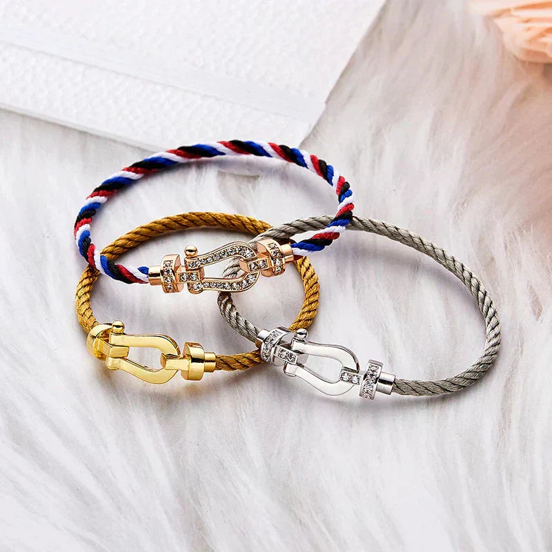 [⭐Luxery]FORCE LARGE HORSESHOE NO DIAMOND BRACELET GOLD