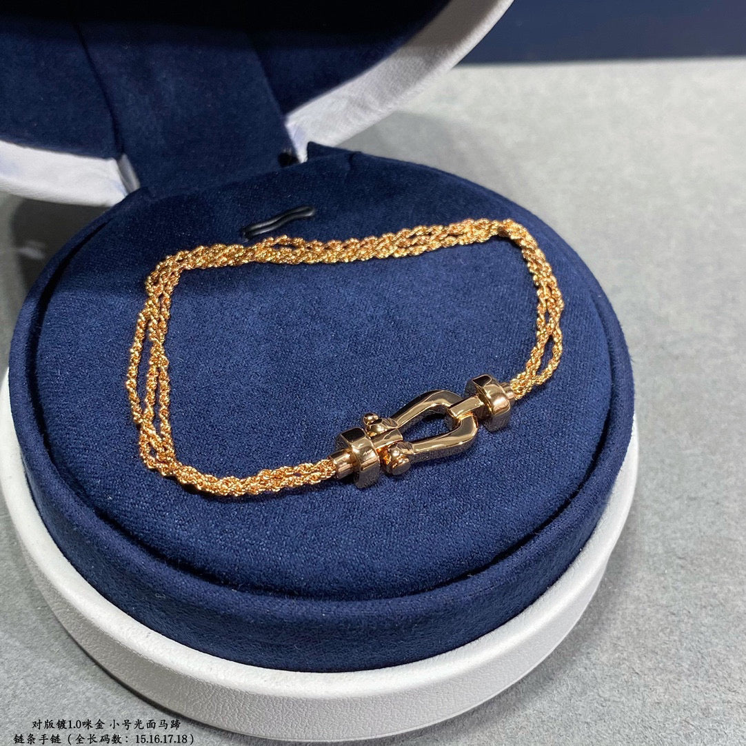 [⭐Luxery]FORCE SMALL HORSESHOE  DIAMOND CHAIN ROPE BRACELET