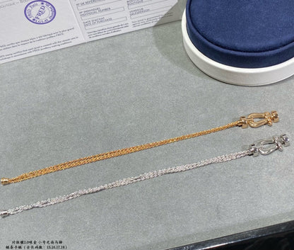 [⭐Luxery]FORCE SMALL HORSESHOE  DIAMOND CHAIN ROPE BRACELET