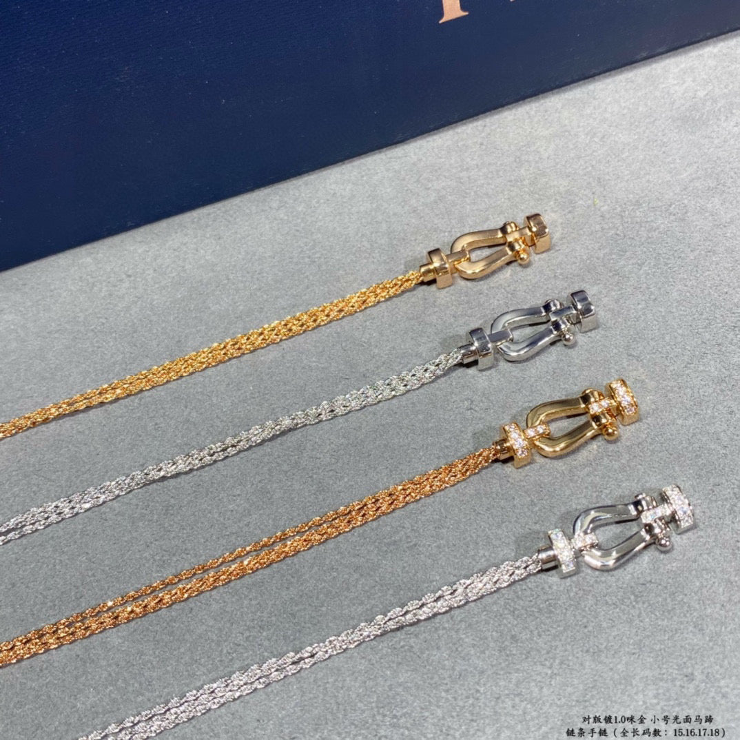[⭐Luxery]FORCE SMALL HORSESHOE  DIAMOND CHAIN ROPE BRACELET