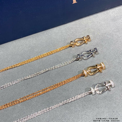 [⭐Luxery]FORCE SMALL HORSESHOE  DIAMOND CHAIN ROPE BRACELET