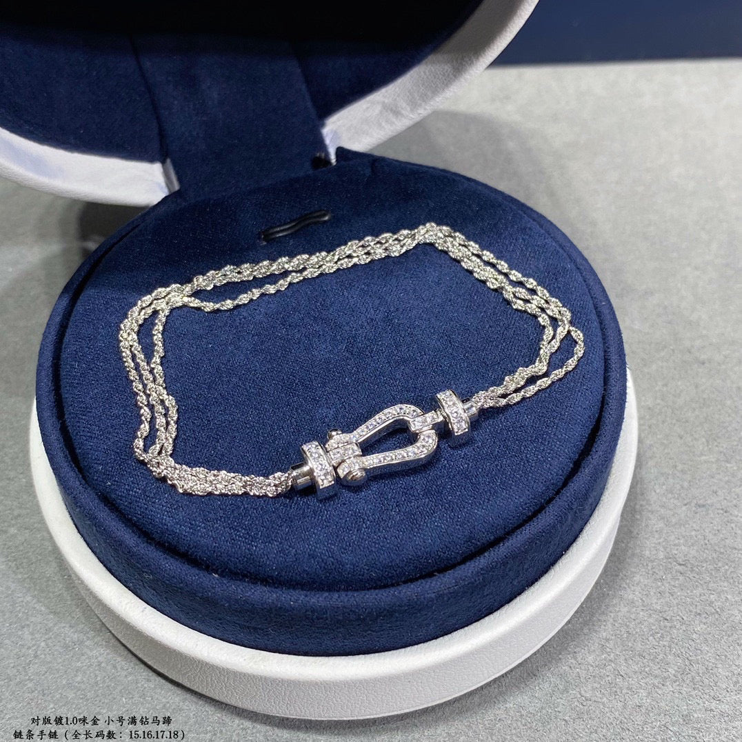 [⭐Luxery]FORCE SMALL HORSESHOE  DIAMOND CHAIN ROPE BRACELET