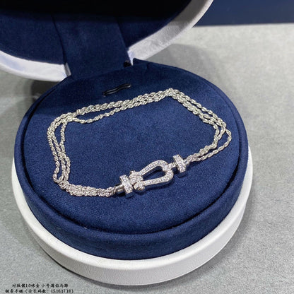 [⭐Luxery]FORCE SMALL HORSESHOE  DIAMOND CHAIN ROPE BRACELET