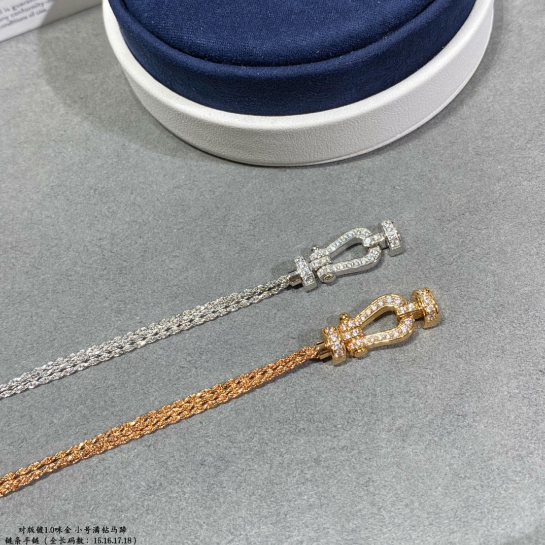 [⭐Luxery]FORCE SMALL HORSESHOE  DIAMOND CHAIN ROPE BRACELET