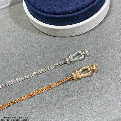[⭐Luxery]FORCE SMALL HORSESHOE  DIAMOND CHAIN ROPE BRACELET