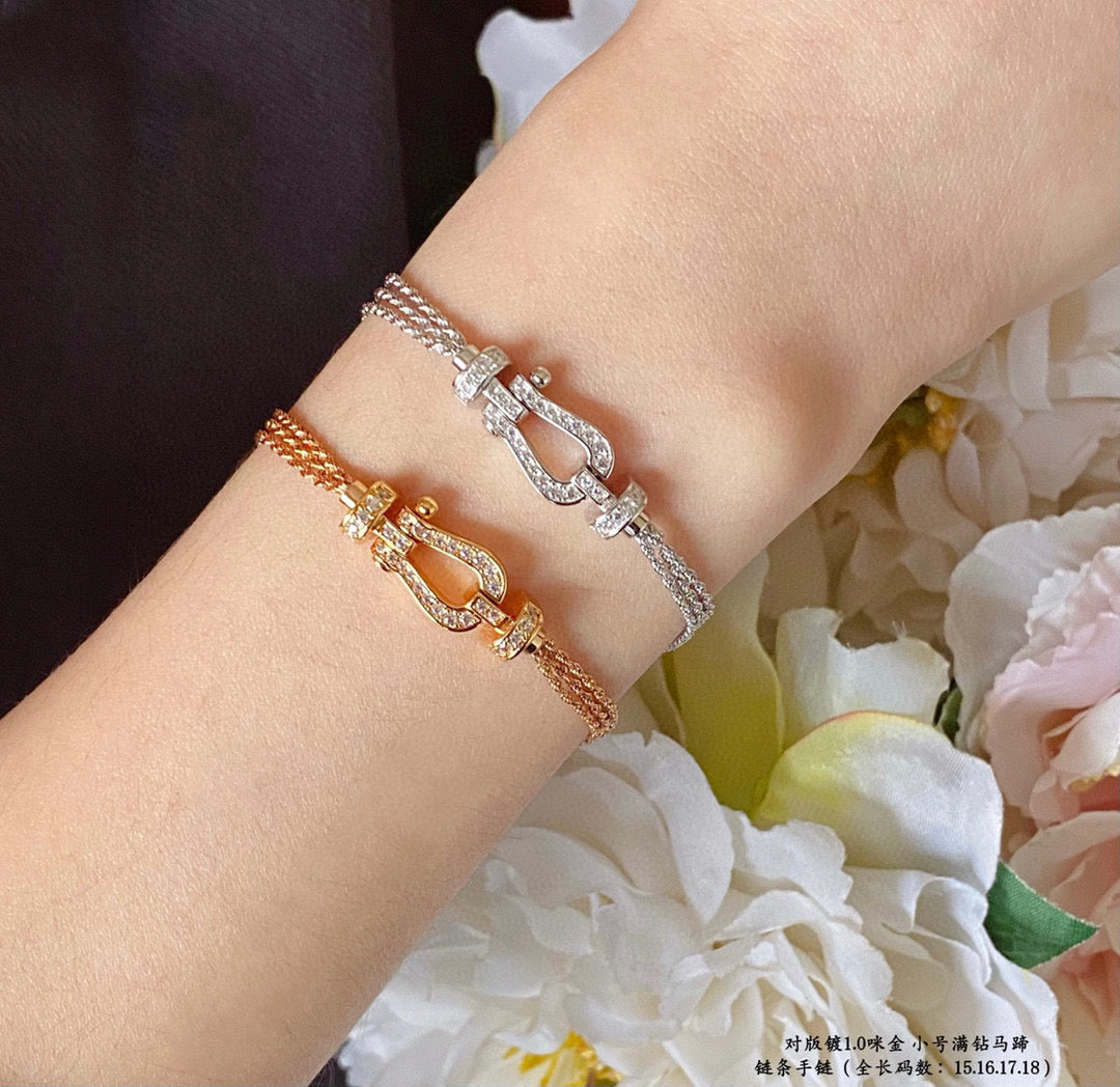 [⭐Luxery]FORCE SMALL HORSESHOE  DIAMOND CHAIN ROPE BRACELET
