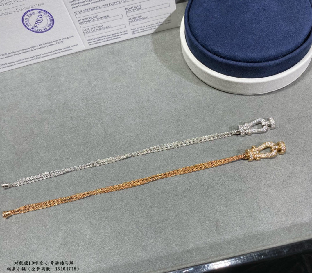 [⭐Luxery]FORCE SMALL HORSESHOE  DIAMOND CHAIN ROPE BRACELET