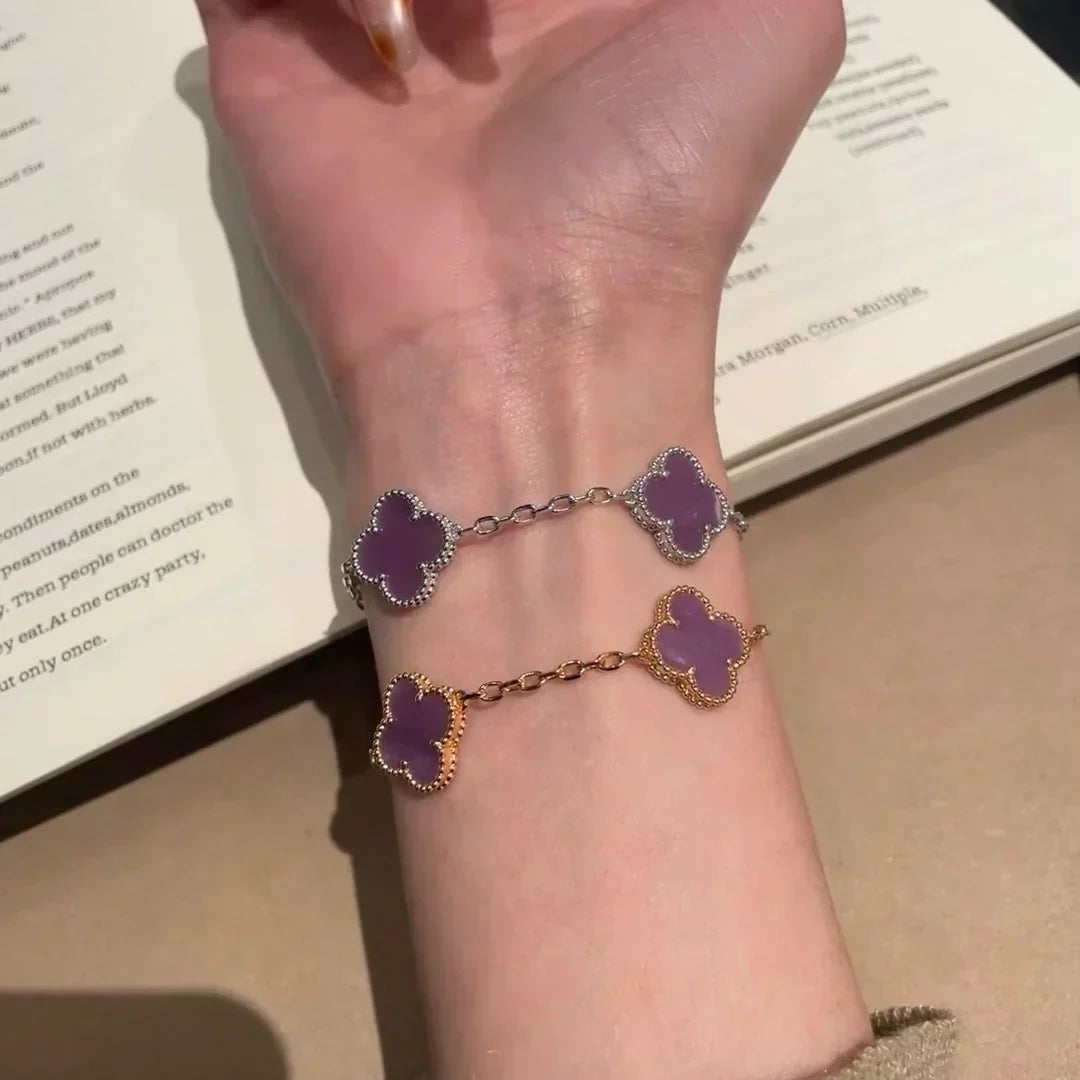 [⭐Luxery] CLOVER 5 MOTIF VIOLET BRACELET COLLECTION