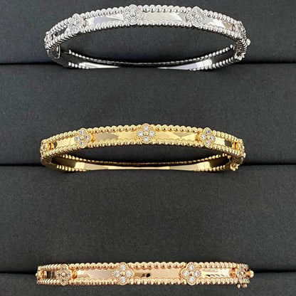 [⭐Luxery]CLOVER BRACELET 4MM DIAMONDS