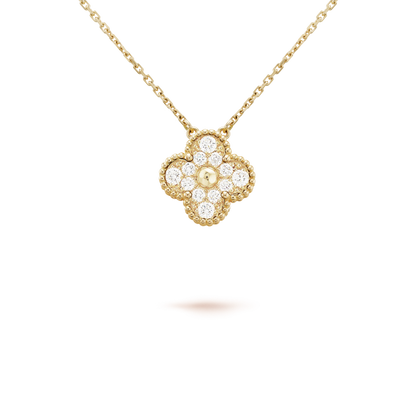 [⭐Luxery]CLOVER 15MM DIAMOND SINGLE FLOWER NECKLACE
