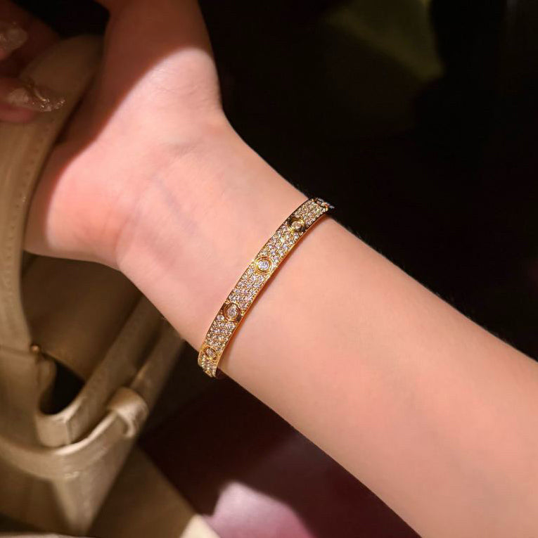 [⭐Luxery]LOVE BRACELET 6.1MM DIAMOND-PAVED 10 BIG DIAMONDS