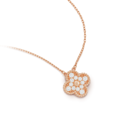 [⭐Luxery]CLOVER 15MM DIAMOND SINGLE FLOWER NECKLACE