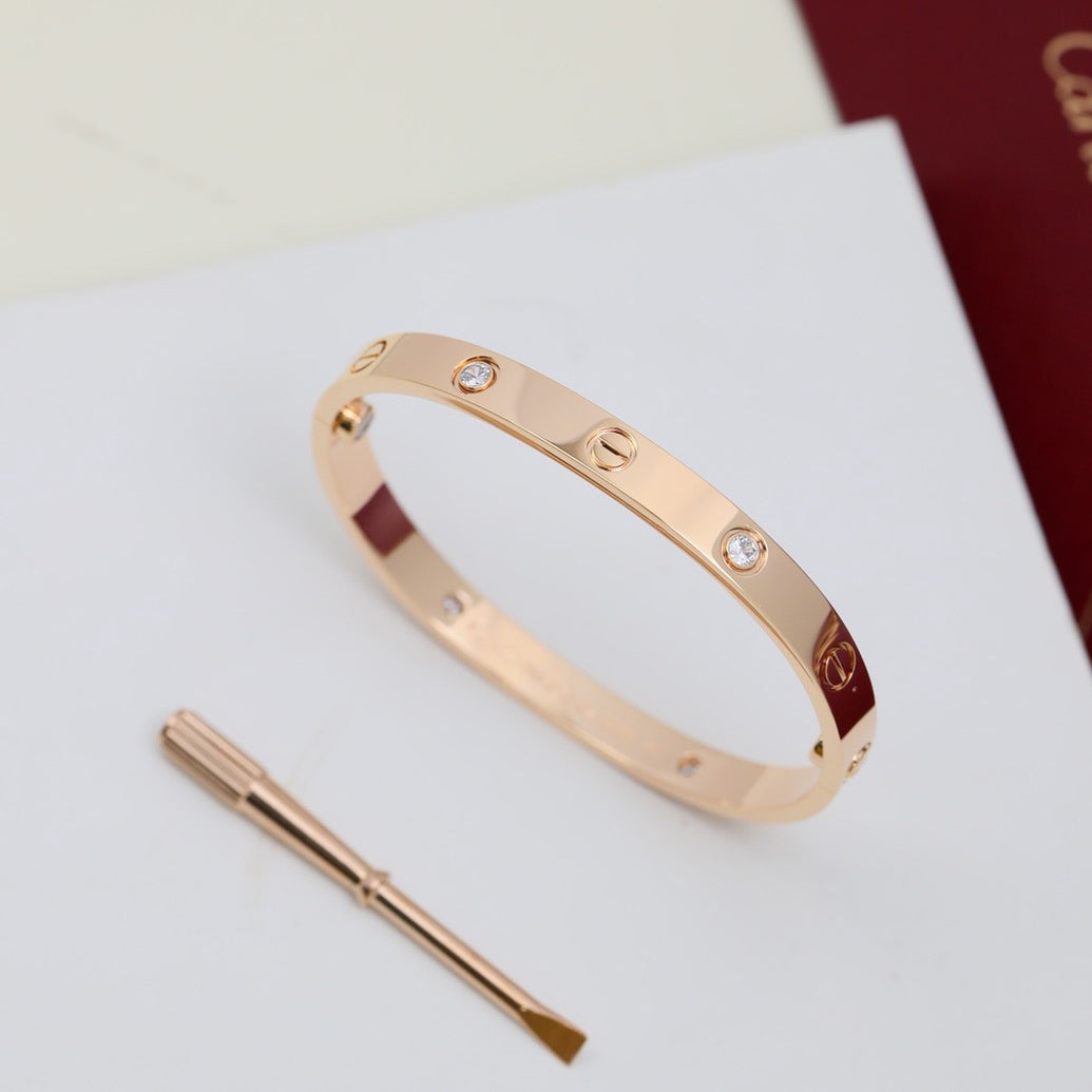[⭐Luxery]LOVE BRACELET 6.1MM 4 DIAMONDS
