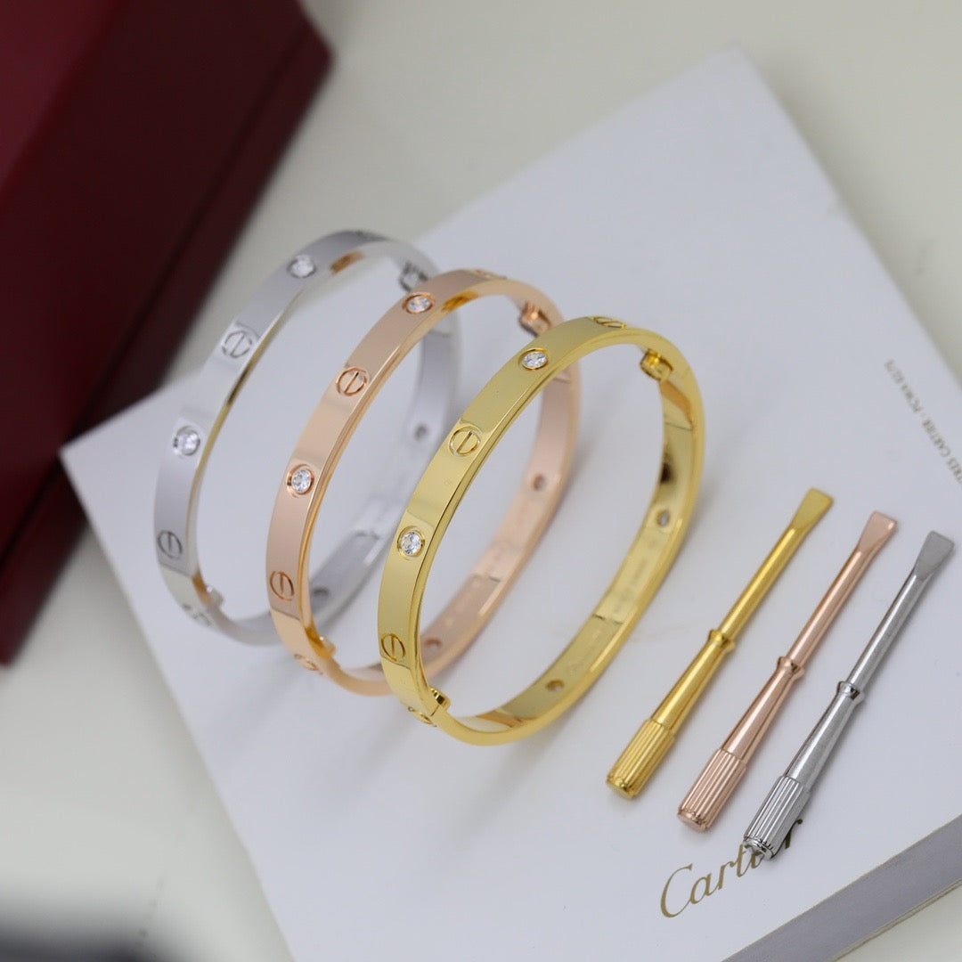 [⭐Luxery]LOVE BRACELET 6.1MM 4 DIAMONDS