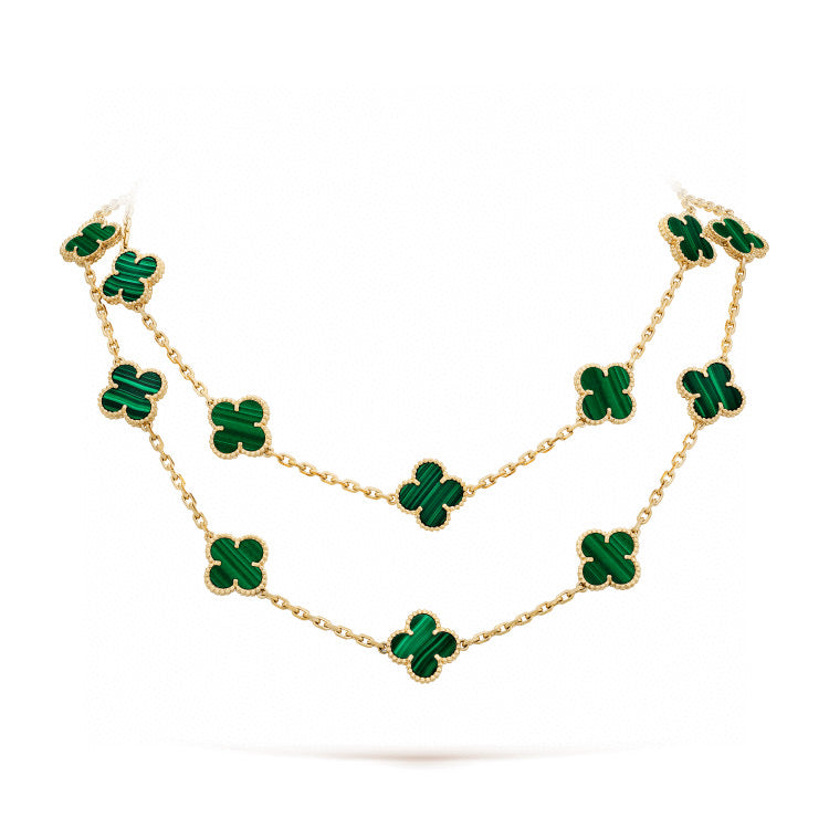 [⭐Luxery]CLOVER 20 MOTIFS MALACHITE GOLD