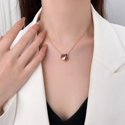 [⭐Luxery]LUCKY  CARNELIANS LADYBUG NECKLACE