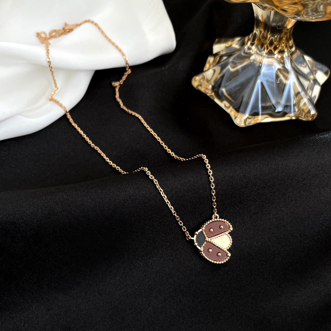[⭐Luxery]LUCKY  CARNELIANS LADYBUG NECKLACE