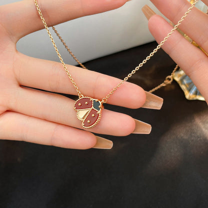 [⭐Luxery]LUCKY  CARNELIANS LADYBUG NECKLACE