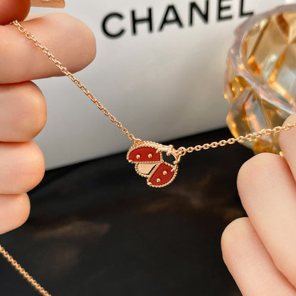 [⭐Luxery]LUCKY  CARNELIANS LADYBUG NECKLACE