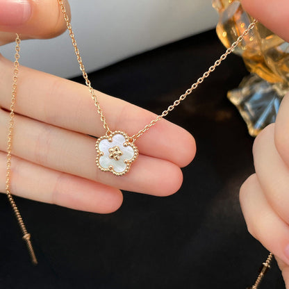 [⭐Luxery]LUCKY  WHITE MOP  PLUM BLOSSOM NECKLACE