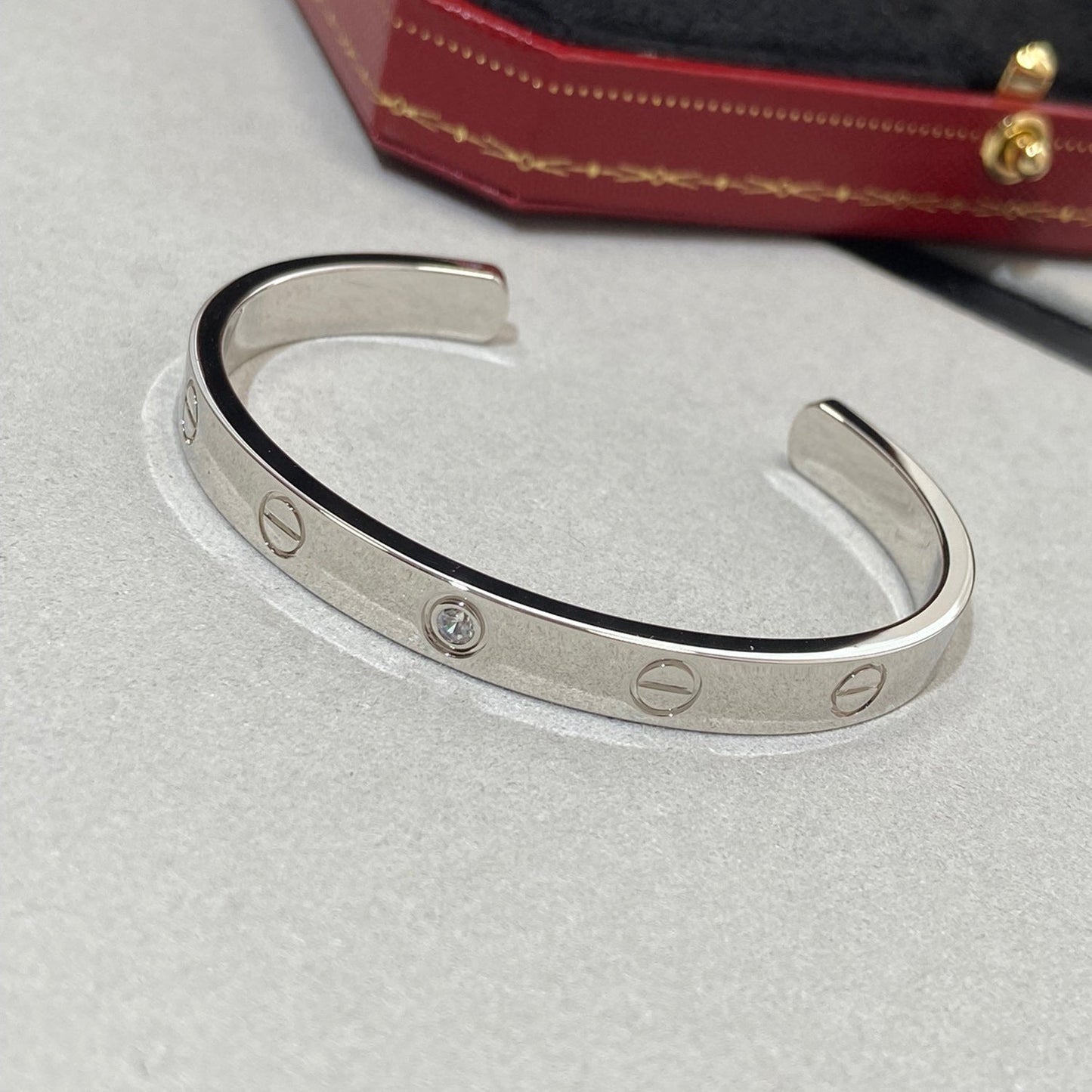 [⭐Luxery]LOVE BRACELET 6.1MM 1 DIAMOND OPEN CUFF