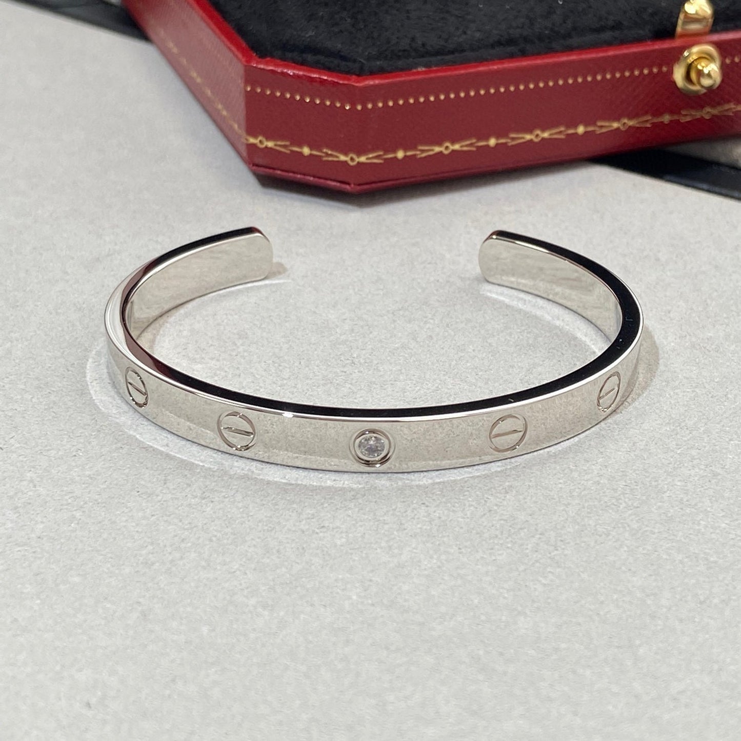 [⭐Luxery]LOVE BRACELET 6.1MM 1 DIAMOND OPEN CUFF