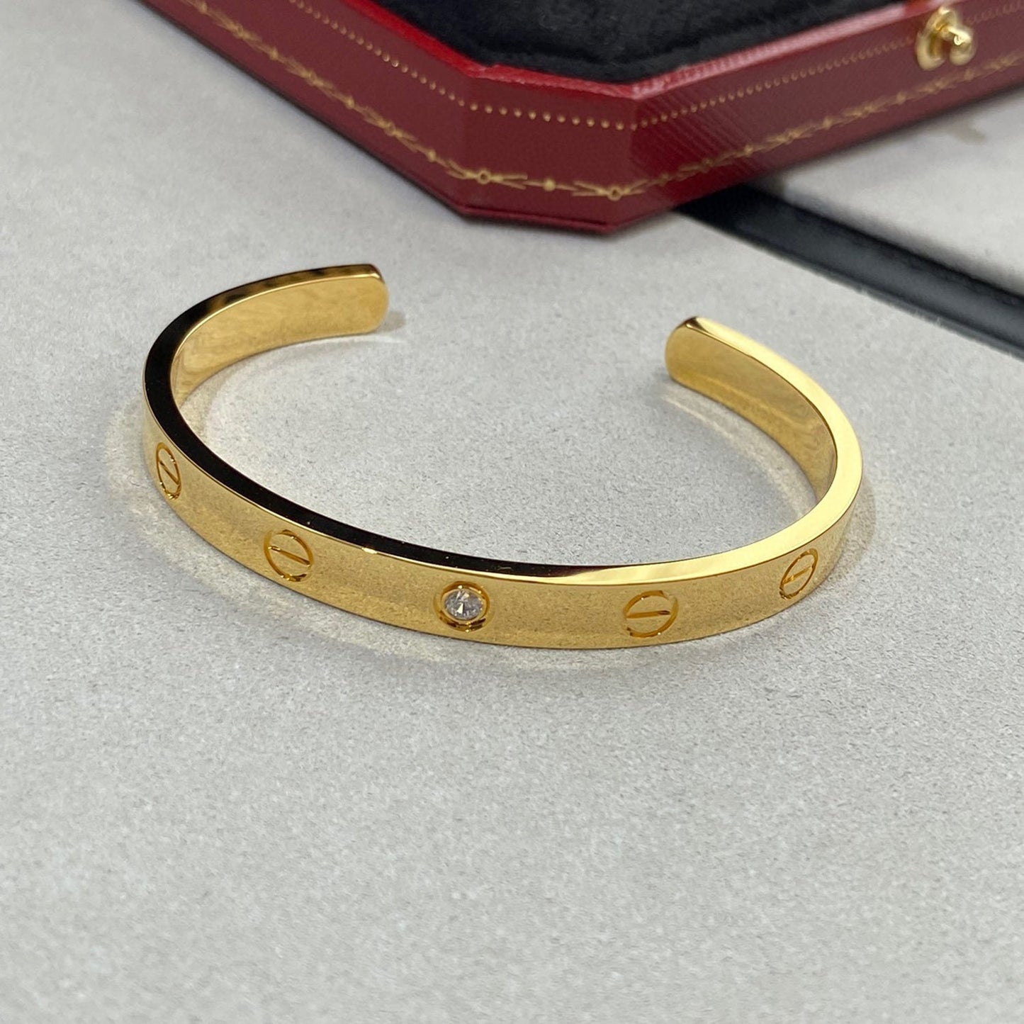 [⭐Luxery]LOVE BRACELET 6.1MM 1 DIAMOND OPEN CUFF