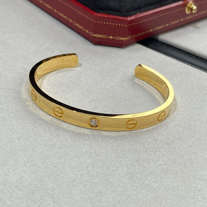 [⭐Luxery]LOVE BRACELET 6.1MM 1 DIAMOND OPEN CUFF