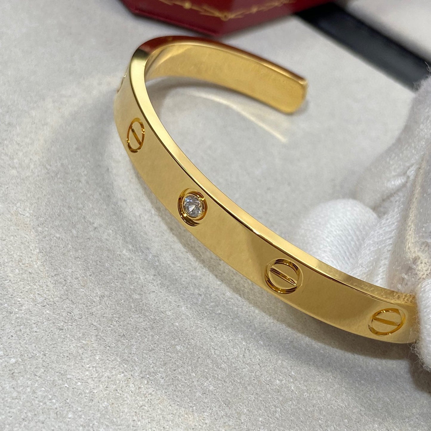 [⭐Luxery]LOVE BRACELET 6.1MM 1 DIAMOND OPEN CUFF