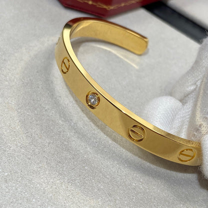 [⭐Luxery]LOVE BRACELET 6.1MM 1 DIAMOND OPEN CUFF