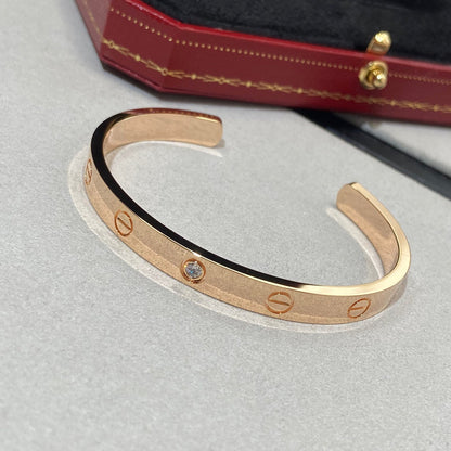 [⭐Luxery]LOVE BRACELET 6.1MM 1 DIAMOND OPEN CUFF