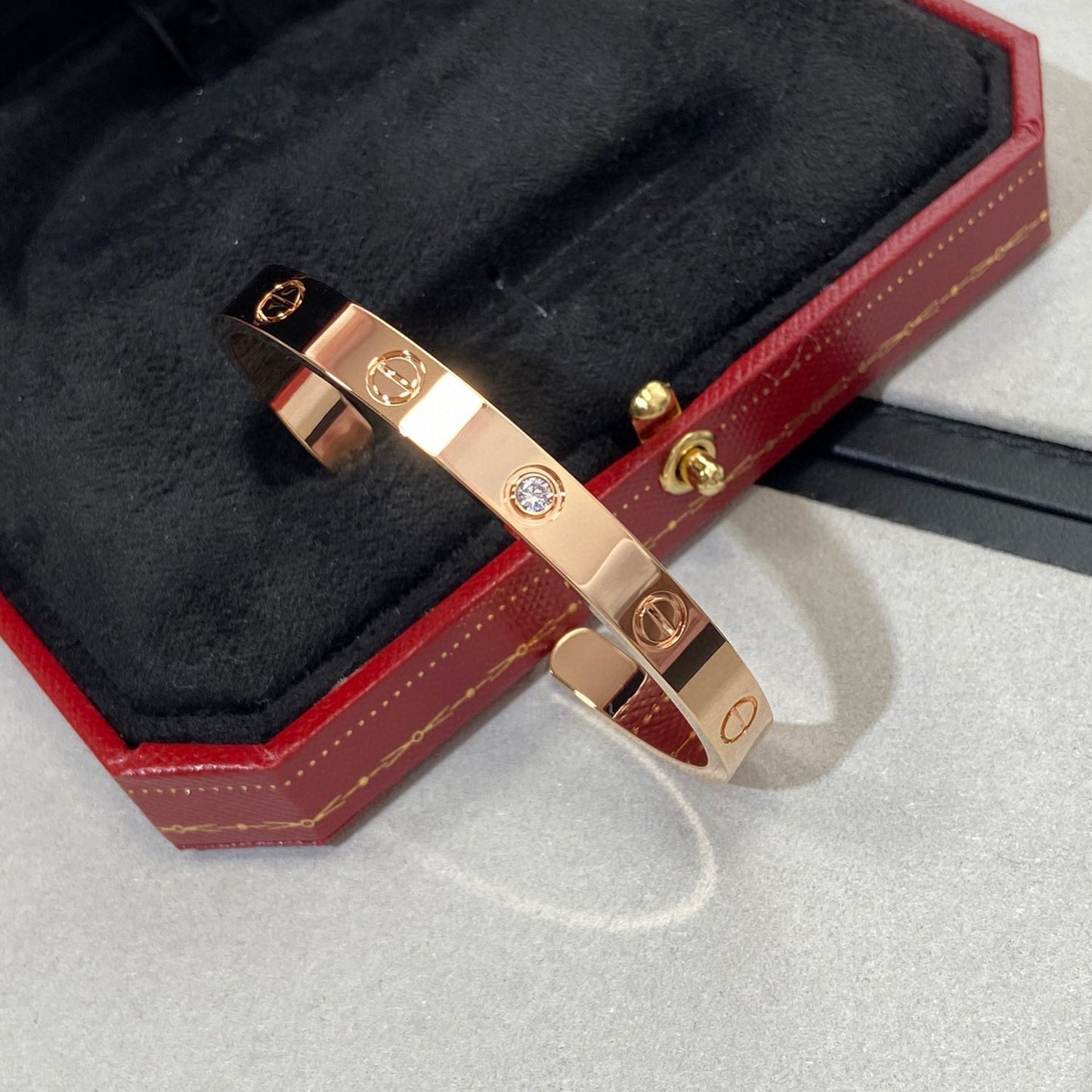 [⭐Luxery]LOVE BRACELET 6.1MM 1 DIAMOND OPEN CUFF