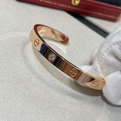 [⭐Luxery]LOVE BRACELET 6.1MM 1 DIAMOND OPEN CUFF