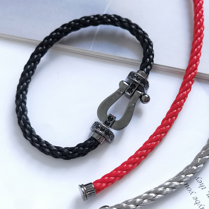 [⭐Luxery]FORCE LARGE SERIES HORSESHOE BLACK SAMURAI BRACELET