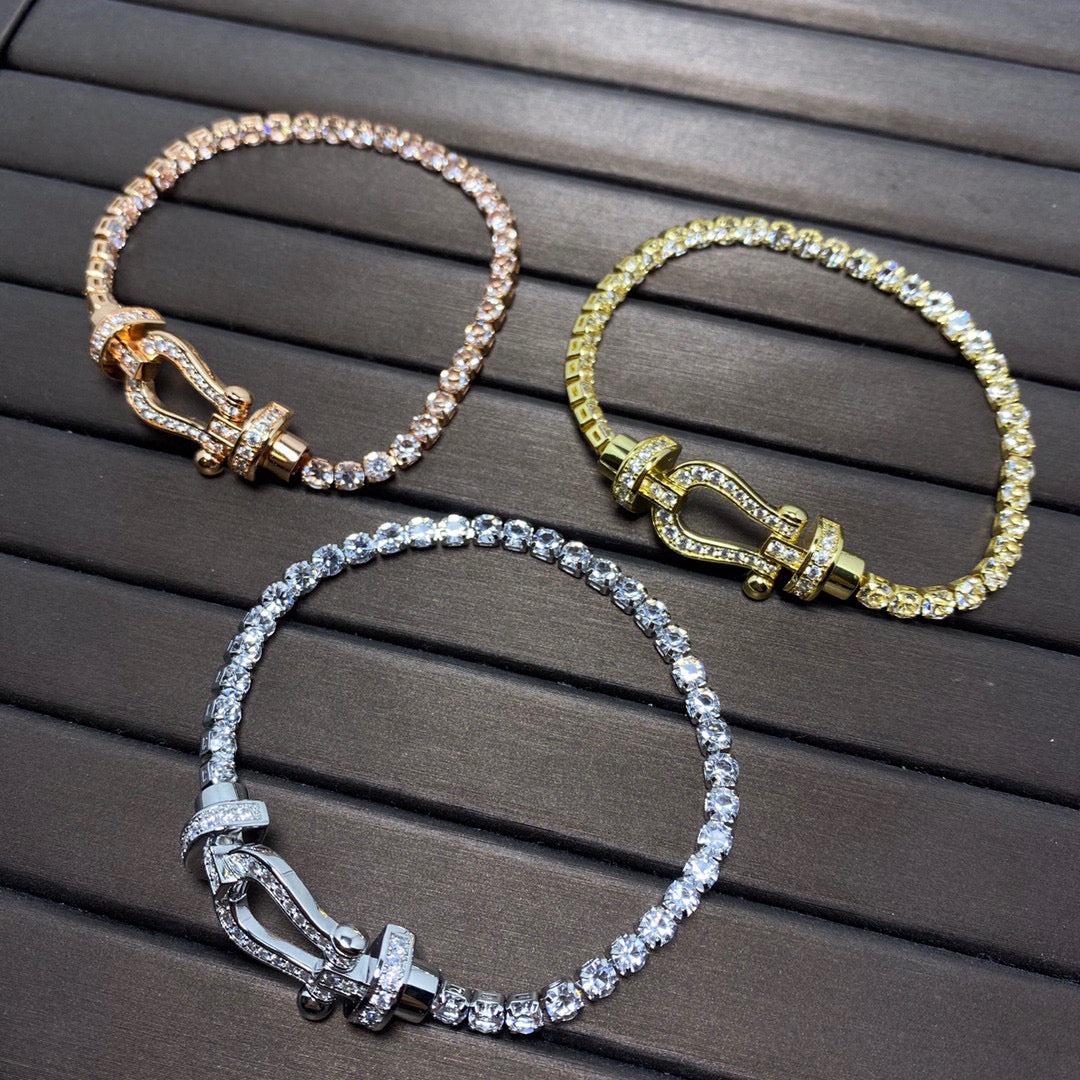 [⭐Luxery]FORCE  LARGE HORSESHOE FULL DIAMOND TENNIS BRACELET