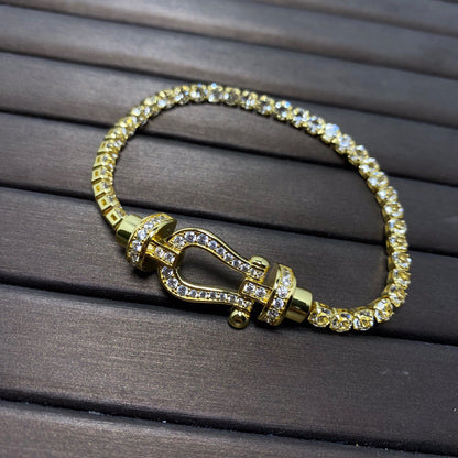 [⭐Luxery]FORCE  LARGE HORSESHOE FULL DIAMOND TENNIS BRACELET