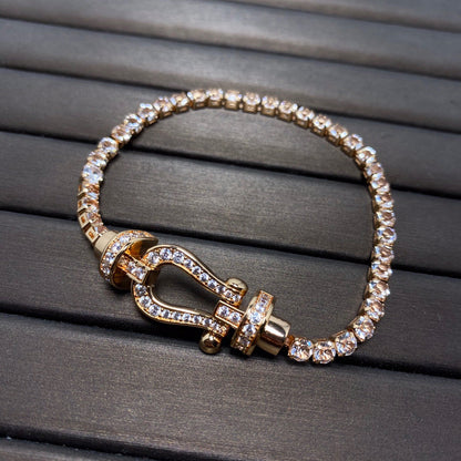 [⭐Luxery]FORCE  LARGE HORSESHOE FULL DIAMOND TENNIS BRACELET
