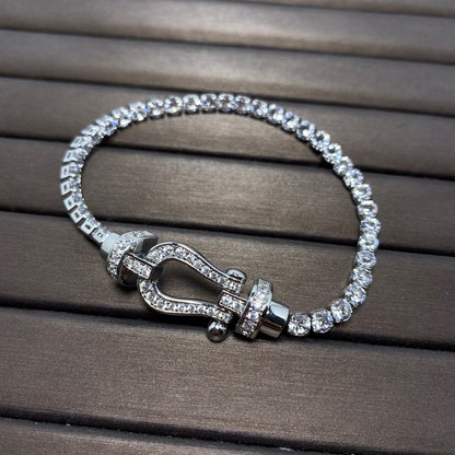 [⭐Luxery]FORCE  LARGE HORSESHOE FULL DIAMOND TENNIS BRACELET