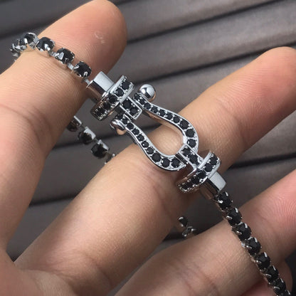 [⭐Luxery]FORCE  LARGE HORSESHOE FULL DIAMOND TENNIS BRACELET