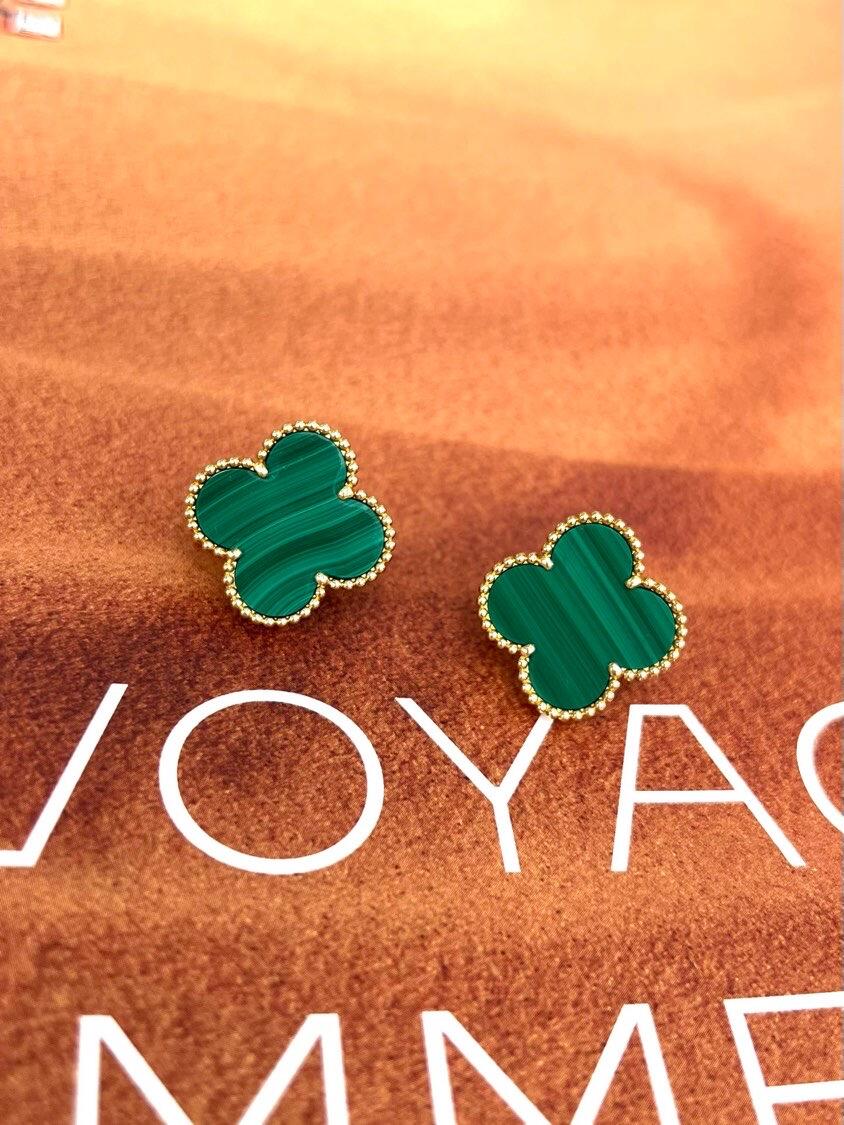 [⭐Luxery] CLOVER LARGE (20mm) 1 MOTIFS GREENER MOP STUD EARRINGS