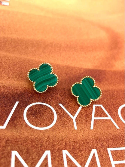 [⭐Luxery] CLOVER LARGE (20mm) 1 MOTIFS GREENER MOP STUD EARRINGS