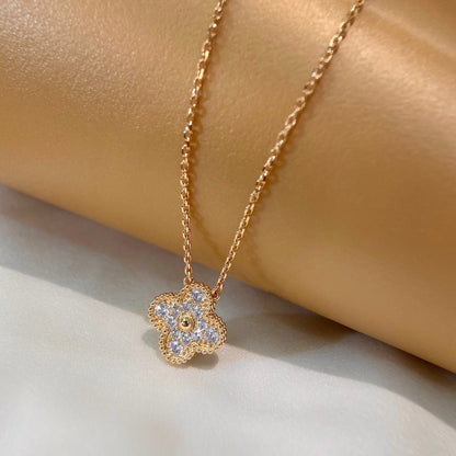 [⭐Luxery]CLOVER 15MM DIAMOND SINGLE FLOWER NECKLACE