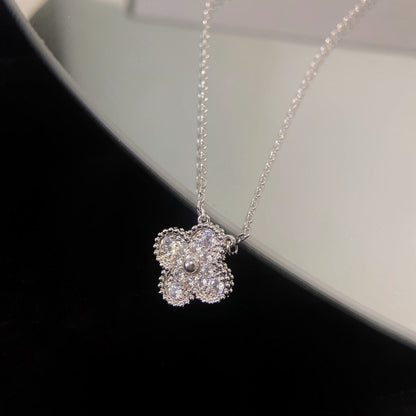 [⭐Luxery]CLOVER 15MM DIAMOND SINGLE FLOWER NECKLACE