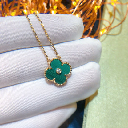 [⭐Luxery]CLOVER 15MM DIAMOND TURQUOISE NECKLACE