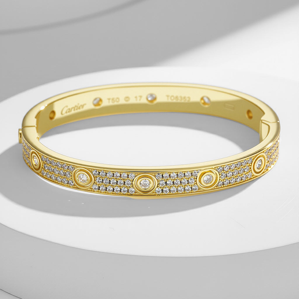 [⭐Luxery]LOVE BRACELET 6.1MM DIAMOND-PAVED 10 BIG DIAMONDS
