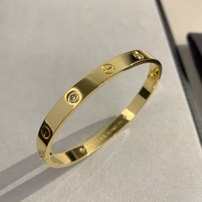 [⭐Luxery]LOVE BRACELET 6.1MM 4 DIAMONDS