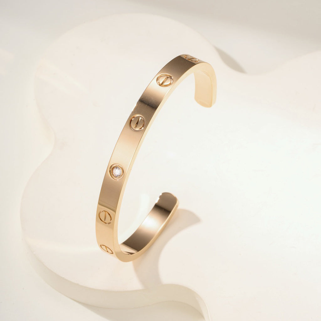 [⭐Luxery]LOVE BRACELET 6.1MM 1 DIAMOND OPEN CUFF