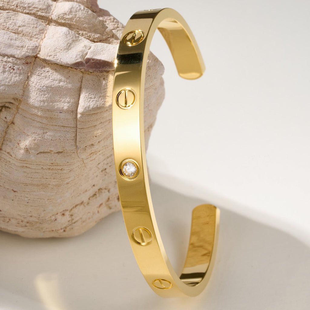 [⭐Luxery]LOVE BRACELET 6.1MM 1 DIAMOND OPEN CUFF