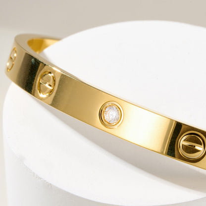 [⭐Luxery]LOVE BRACELET 6.1MM 1 DIAMOND OPEN CUFF