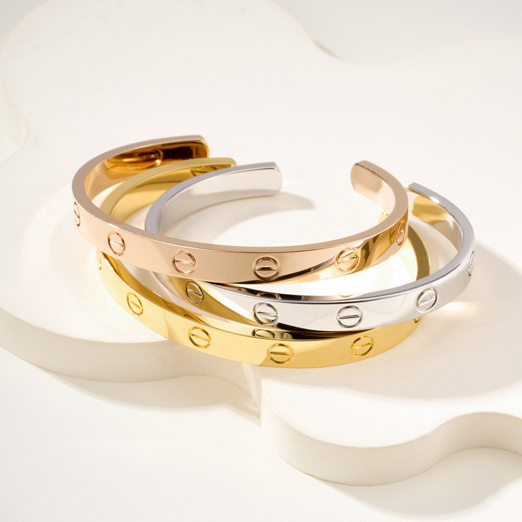 [⭐Luxery]LOVE BRACELET 6.1MM OPEN CUFF